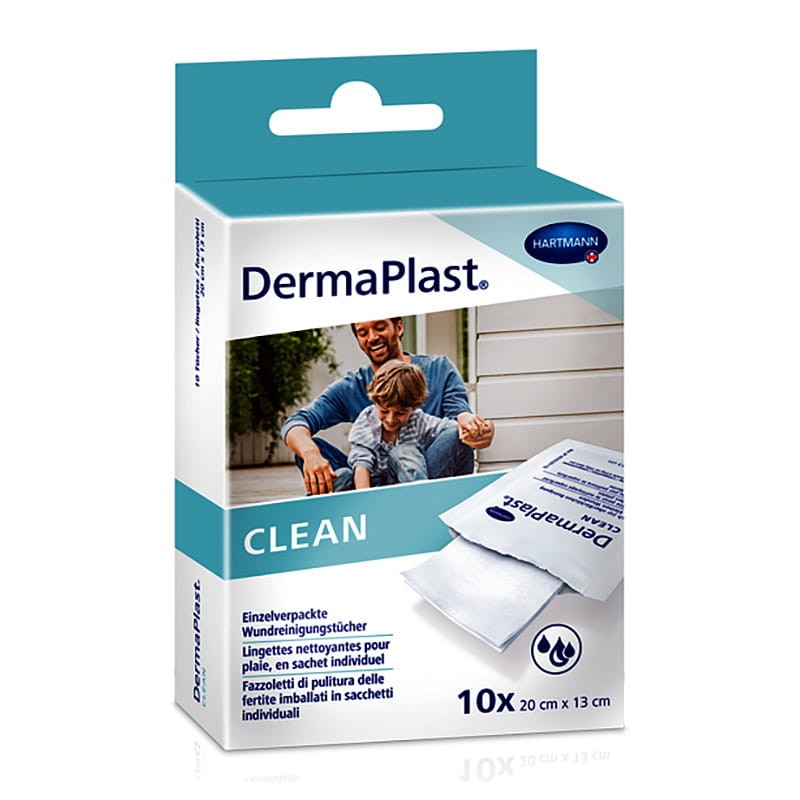 Lingette de nettoyage des plaies DermaPlast® Clean, 10 pces.