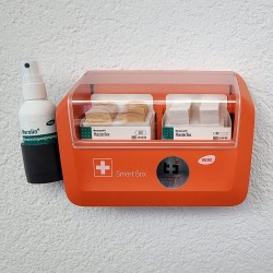 Distributeur de pansements WERO Smart Box® MasterTex avec support pour spray nettoyant pour plaies