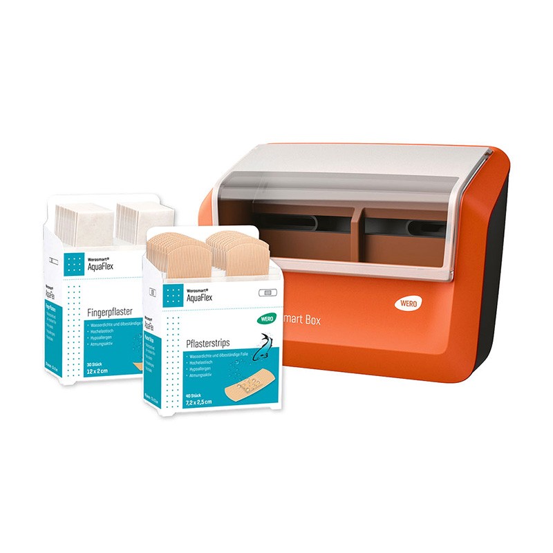 Finger Pflaster WERO Smart Box Pflasterspender + MasterTex Pflaster - Für Strips & Fingerpflaster Wasser Feste Pflaster